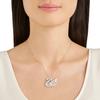 Swarovski Swan Crystal Rhodium Plated Necklaces Womens Silver