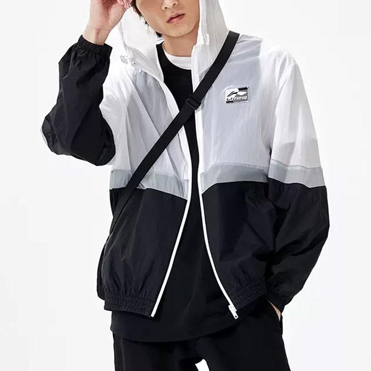 Li-Ning Sports Life Series Color Block Loose Fit Small Logo Hooded Windbreaker Jacket Men Jackets Multicolor AFDS309-3