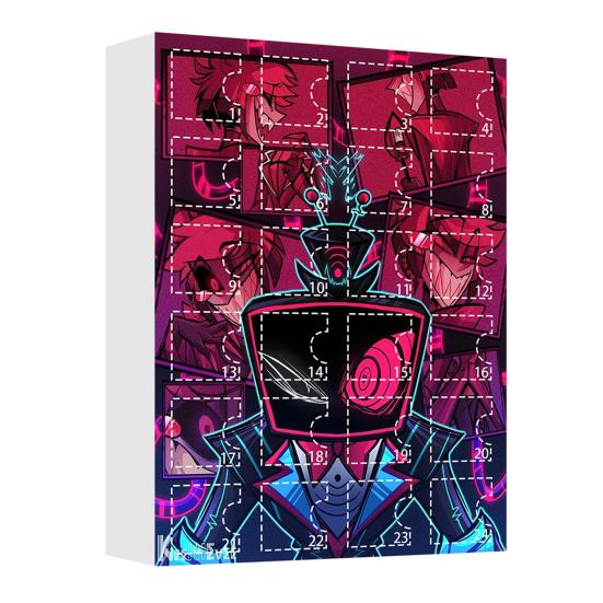 Hazbin Hotel Advent Calendar 24 Day Christmas Countdown Box with Unique Window Design Multifunctional Holiday Decoration for Kids Rooms Houses Cars