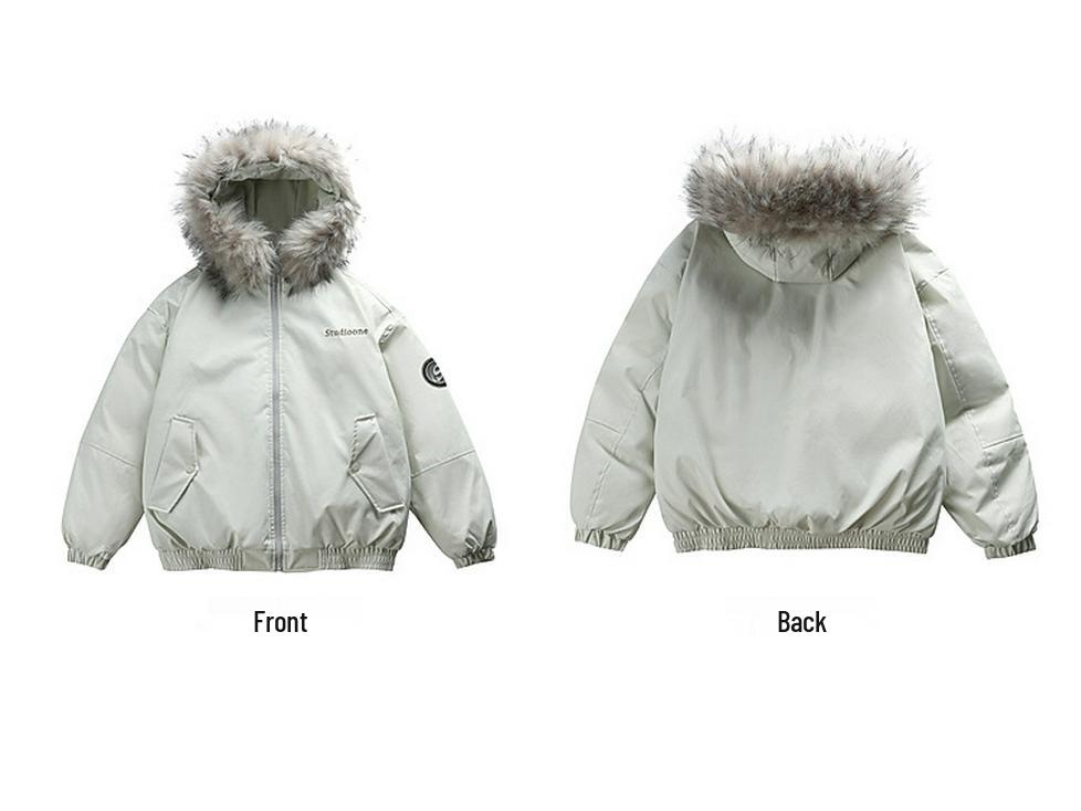 Parka de iarnă pentru bărbați, stil retro american, cu guler și glugă din blană - Groasă, de înaltă calitate, design versatil pentru cupluri