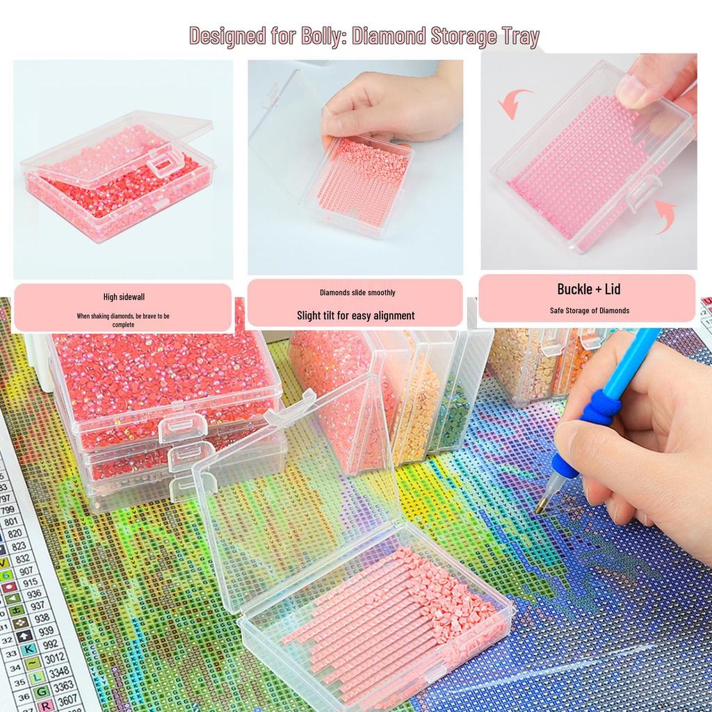 Malowanie Diamentami DIY - Taca z Klapką i Sitem do Wierteł - Nowość