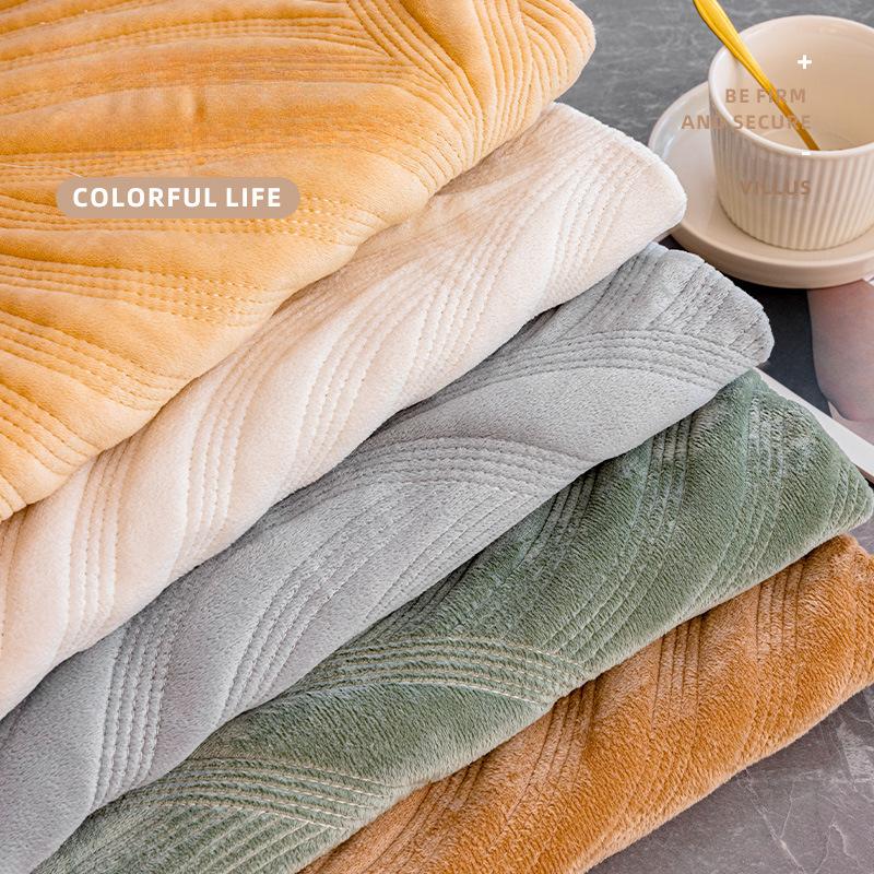 New Solid Color Sofa Cushion Simple Modern Winter Thickened Fleece Cushion Living Room Sofa Non-Slip Cover Towel