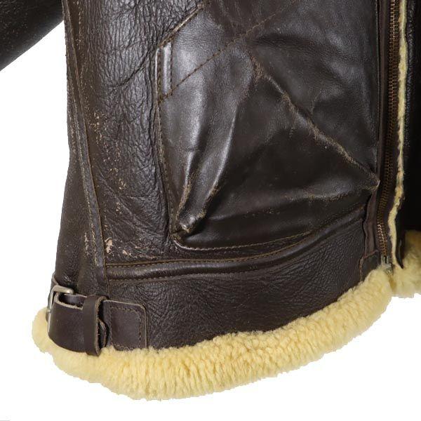 REAL McCOY B-3 Typ Schaffell Fliegerjacke 40 Braun Mouton Herren Gebraucht