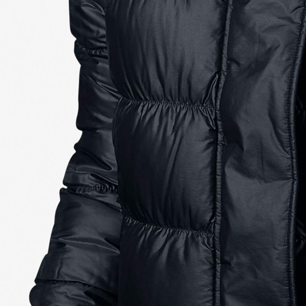 Nike Solid Color Logo Print Quilted Hooded Down Jacket Women Outerwear Black 815724-010