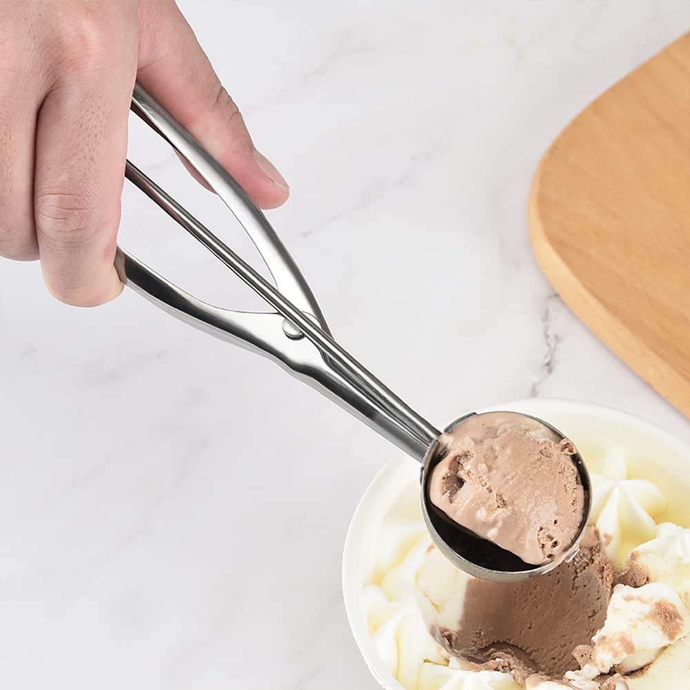 Stainless steel ice cream easy to and available in three sizes for kitchens and restaurants scoop, clean, (40mm)