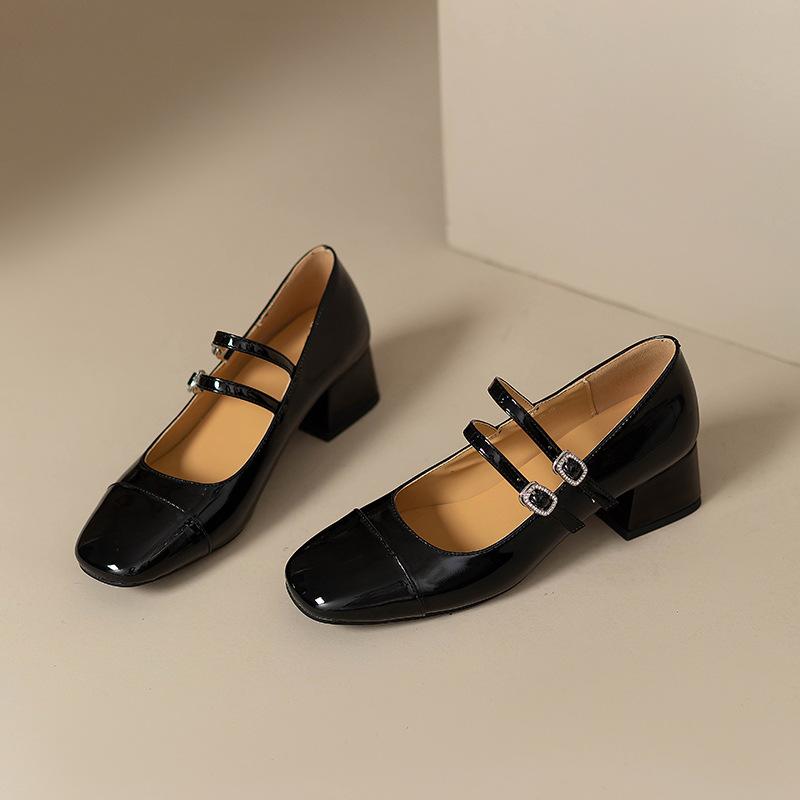 Туфли Мэри Джейн для женщин Модельные туфли на низком каблуке Туфли-лодочки Мэри Джейн — фото 14