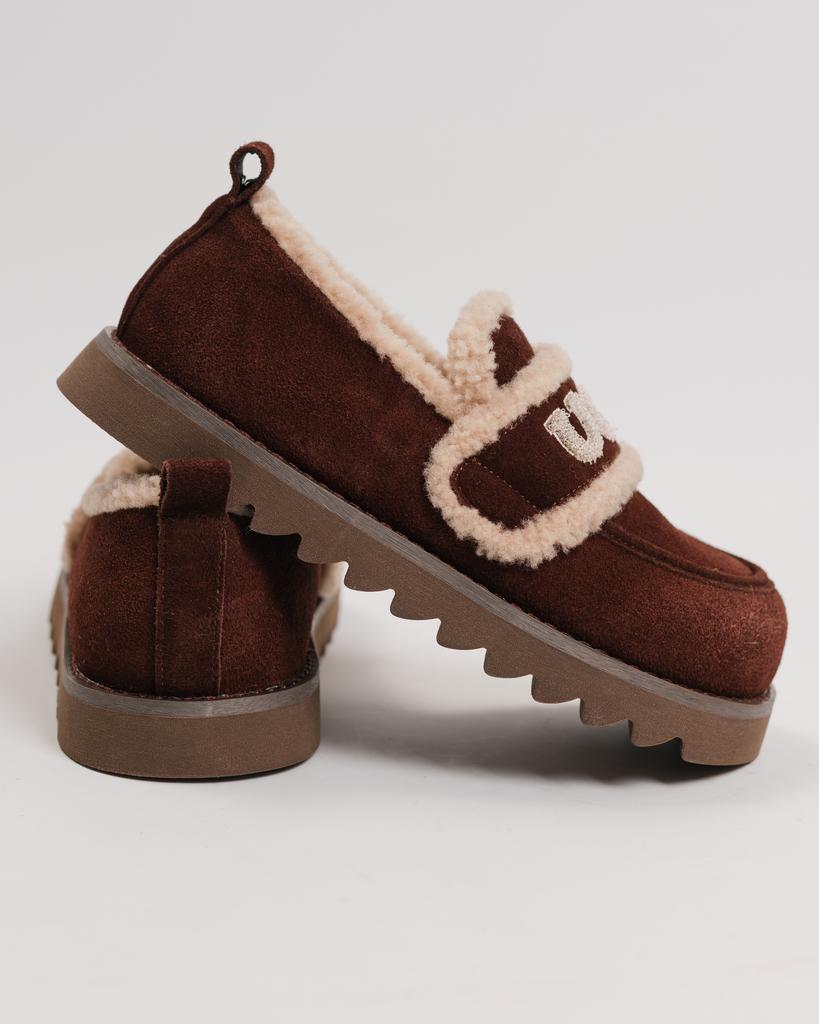 Loafers with Fur Lola Andy 16500 36 Brown Suede Fur