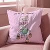 Cute E-Esther Bunny Pink Cushion Cover Multi-Scene Pillow Cover for Home & Car - Reversible, Soft & Durable for Daily Use