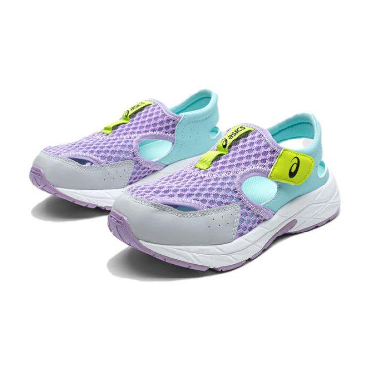 Asics Running Kids Contend Series Breathable Childrens Sandals Kids Sandals Purple Gray Blue 1014A306-500