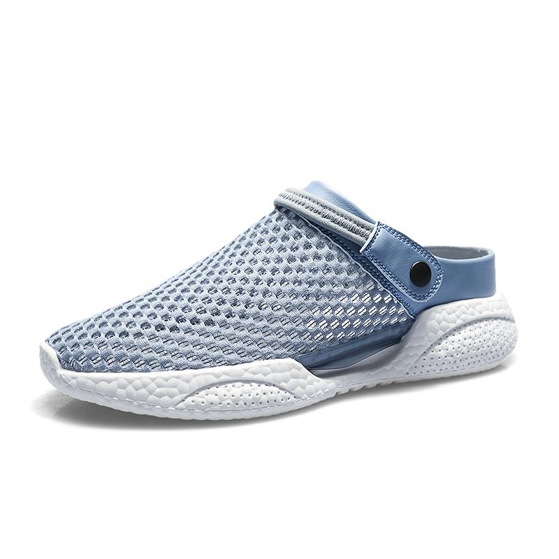 Mesh Thick-soled Half Shoes For Man Mules Light Closed Toe Slide Sandals Slip On Backless Loafers Men Open Back Casual Shoes