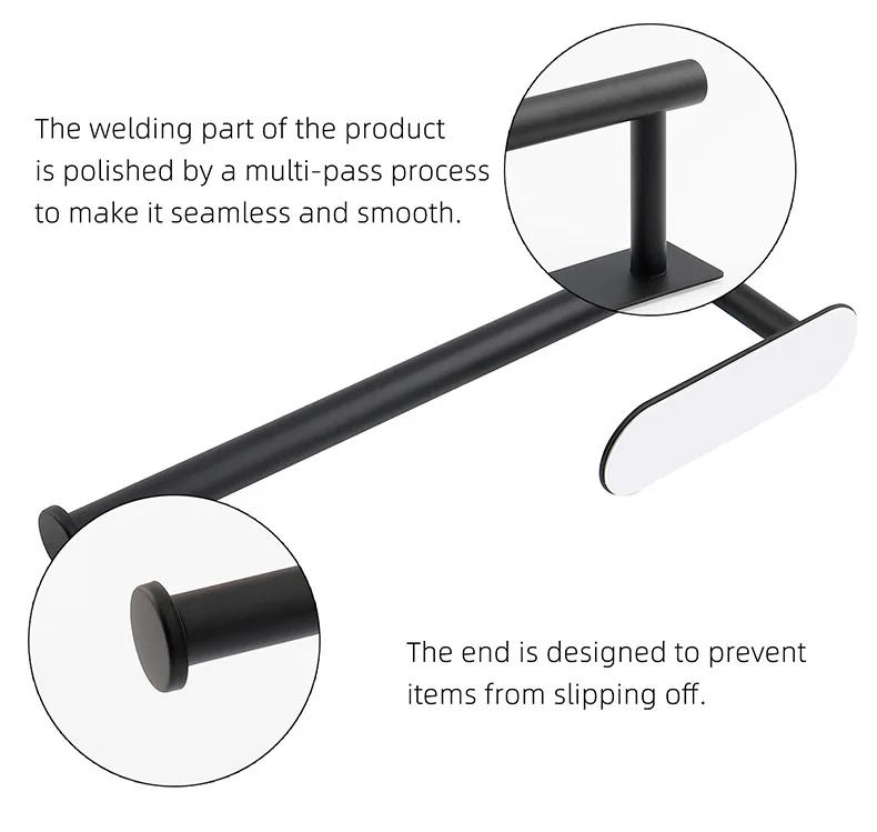 Wandmontierter Toilettenpapierhandtuchhalter Selbstklebender Schrank-Organizer-Rack Küchenaufbewahrungshaken Edelstahl-Wandregal