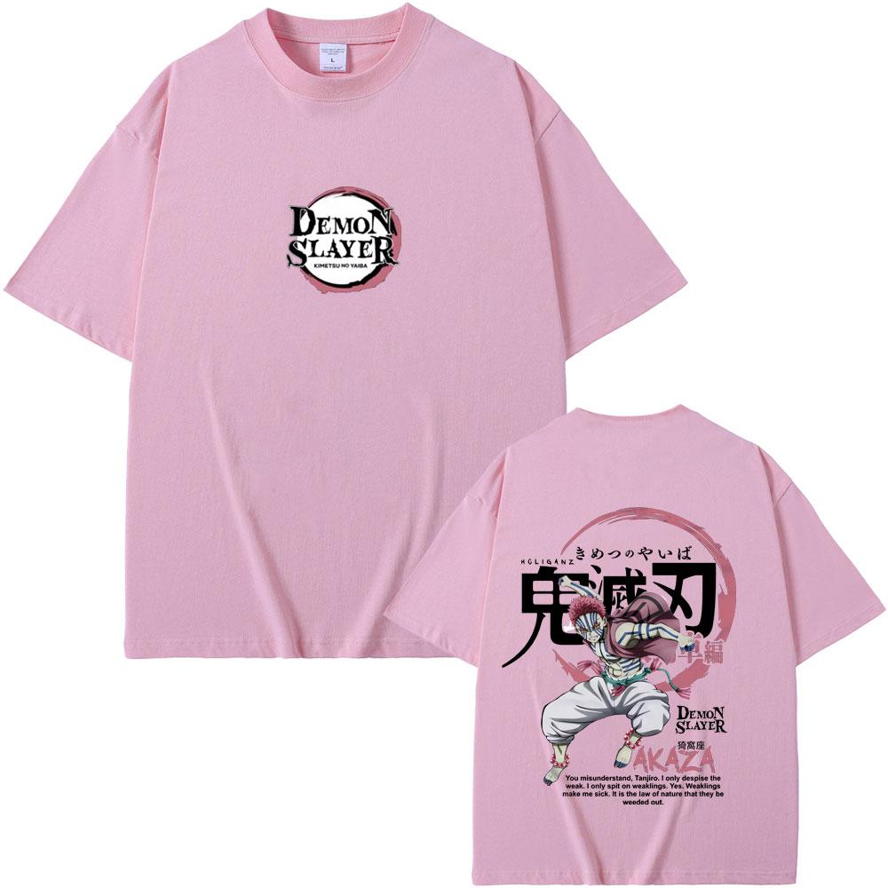 Anime Demon Slayer Akaza T Shirts Summer Unisex Unisex Casual Oversized Short Sleeve Unisex's Fashion Hip Hop T-shirt Male Vintage Tees