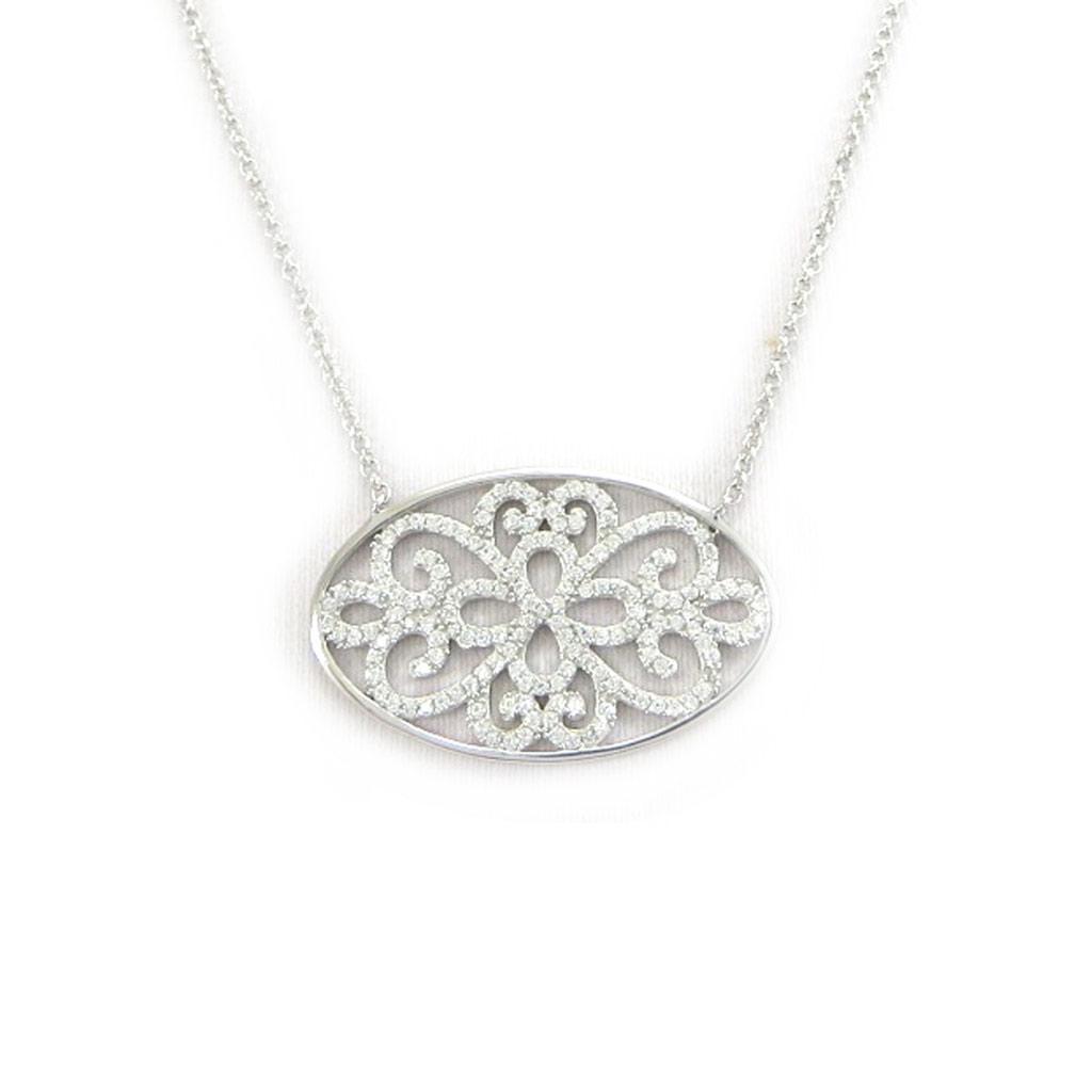Les Trésors De Lily [L7422] - White 'Sissi' Silver Necklace