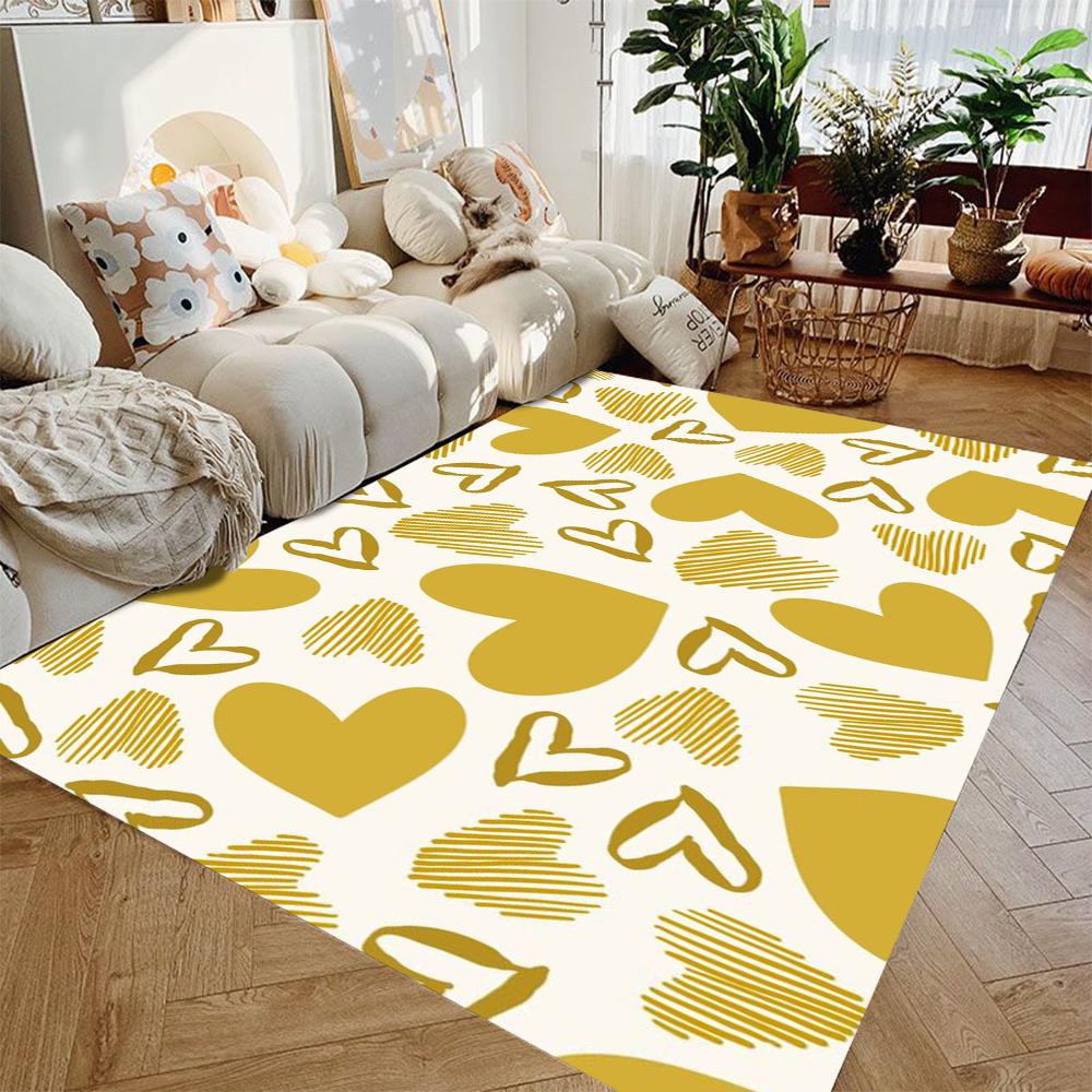 Red Love Carpet Suitable for Anti Slip Pads In Bedrooms Living Rooms Corridors Washroom Floor Mat Living Room Decoration