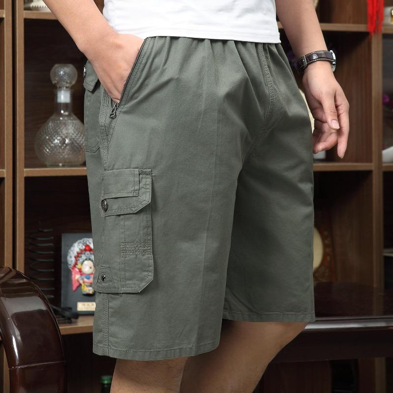 Summer Casual Beach Shorts Five-point Pants Loose Plus Men's Lace-up Tooling Shorts