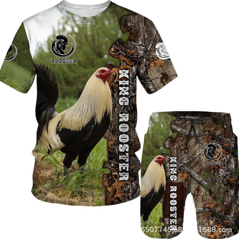 მამაკაცის შორტები მაისური კომპლექტი კოსტიუმები გრაფიკული ოპტიკური ილუზია ტანსაცმელი გარე ყოველდღიური მოკლე სახელოები 2 ცალი დიზაინერი შემთხვევითი