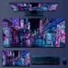 Japan Aesthetics Purple Neon City In Stocked Laptop Gaming Mice Mousepad Size for large Edge Locking Game Keyboard Pad