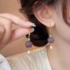 Vintage French Earrings with Purple Lily…