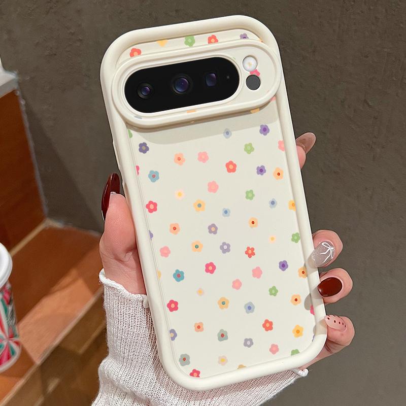 Cute Little Flower Stars Pattern Soft TPU Phone Case For Google Pixel 9 Pro XL 8 Pro 8A Lens Protection Shockproof Matte Bumper Cover