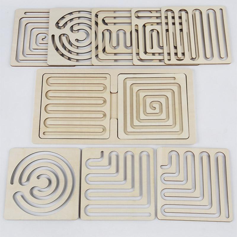 

Детская головоломка на левое и правое полушарие, ручка для тренировки контроля траектории движения, координация рук и мозга, детские деревянные развивающие игрушки