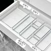 Transparent Acrylic Desktop Storage Organizer with Built-in Dividers and Drawer for Cosmetics and Sundries