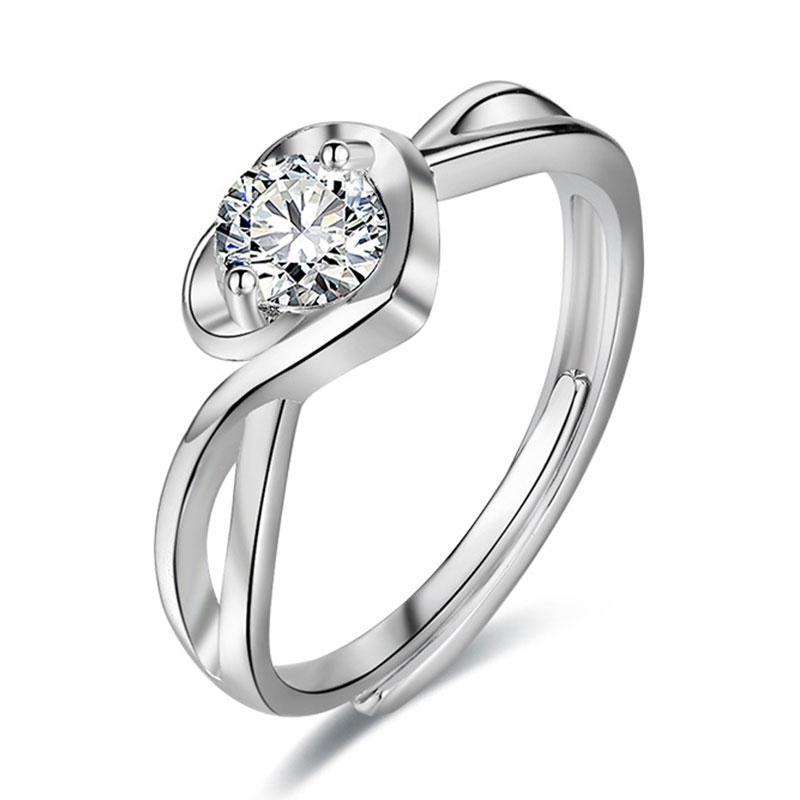 925 Sterling Silber Geometrischer Edelstein-Inlay-Ring für Damen Hochzeits Schmuck Mode Geschenke