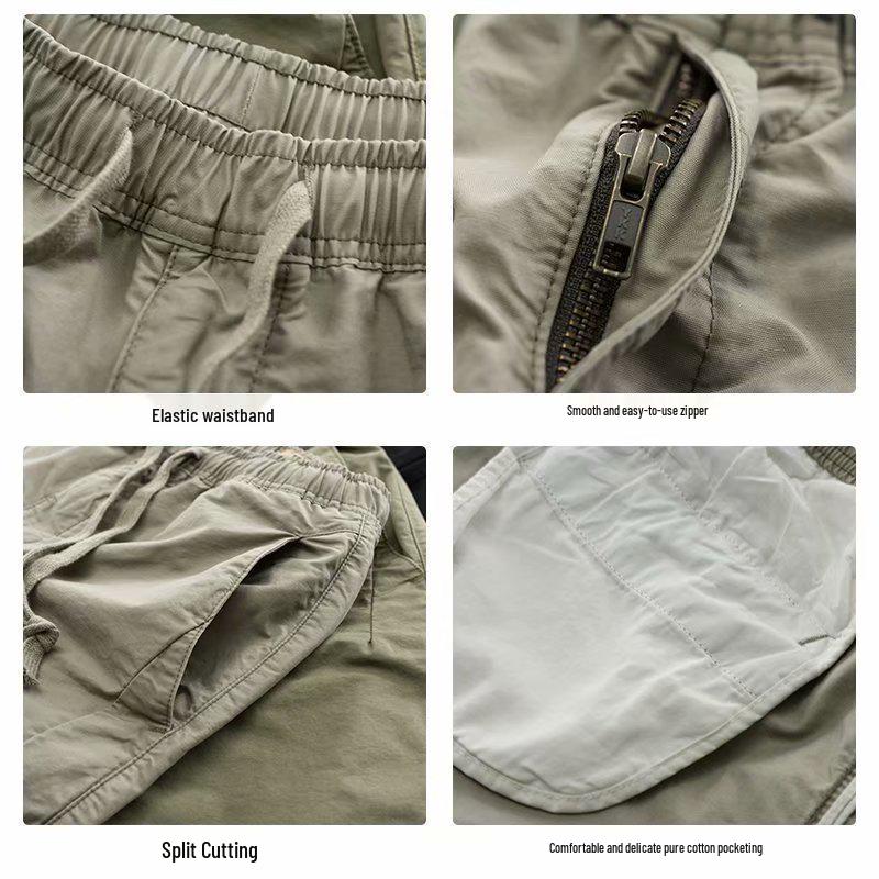 Durable Men's Work Shorts: Strong, Wear-Resistant, Loose-Fit Cotton Labor Protection Pants