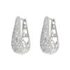 Luxury Bright Zirconia Hollow Hoop Earrings for Women Party Jewelry