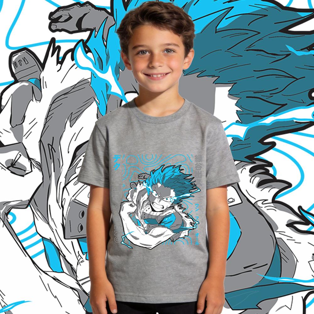 My Hero Academia Midoriya Anime Print Kids Cotton T Shirt Boys Girls Casual Summer Top