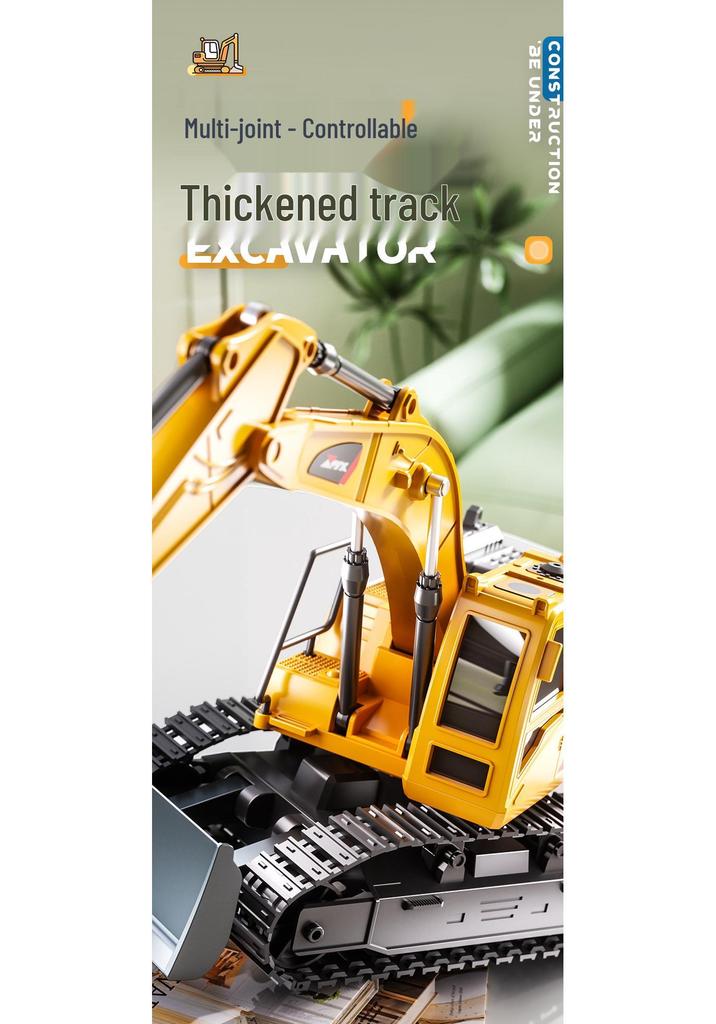 11-Channel Rechargeable Electric Alloy Excavator Bulldozer with Spray Simulations - Children's Engineering Toy