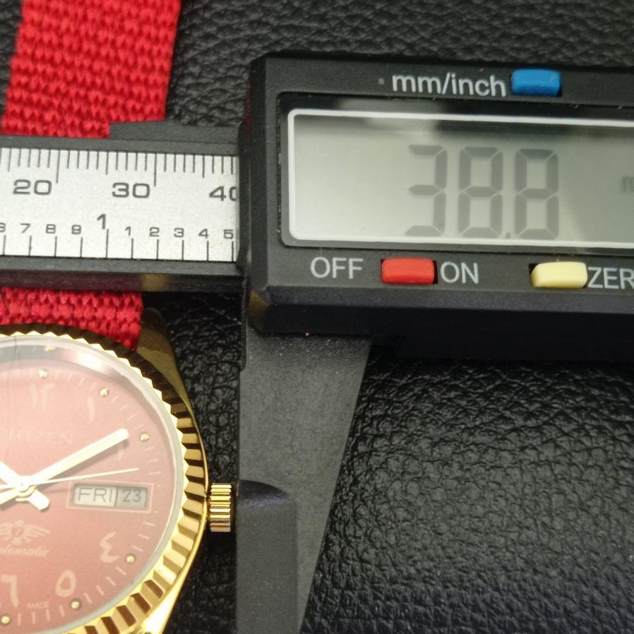 REFURBISHED AUTOMATIC CITIZEN 8200 JAPAN MENS ARABIC RED DIAL WATCH a427232-2 QRL-a427232