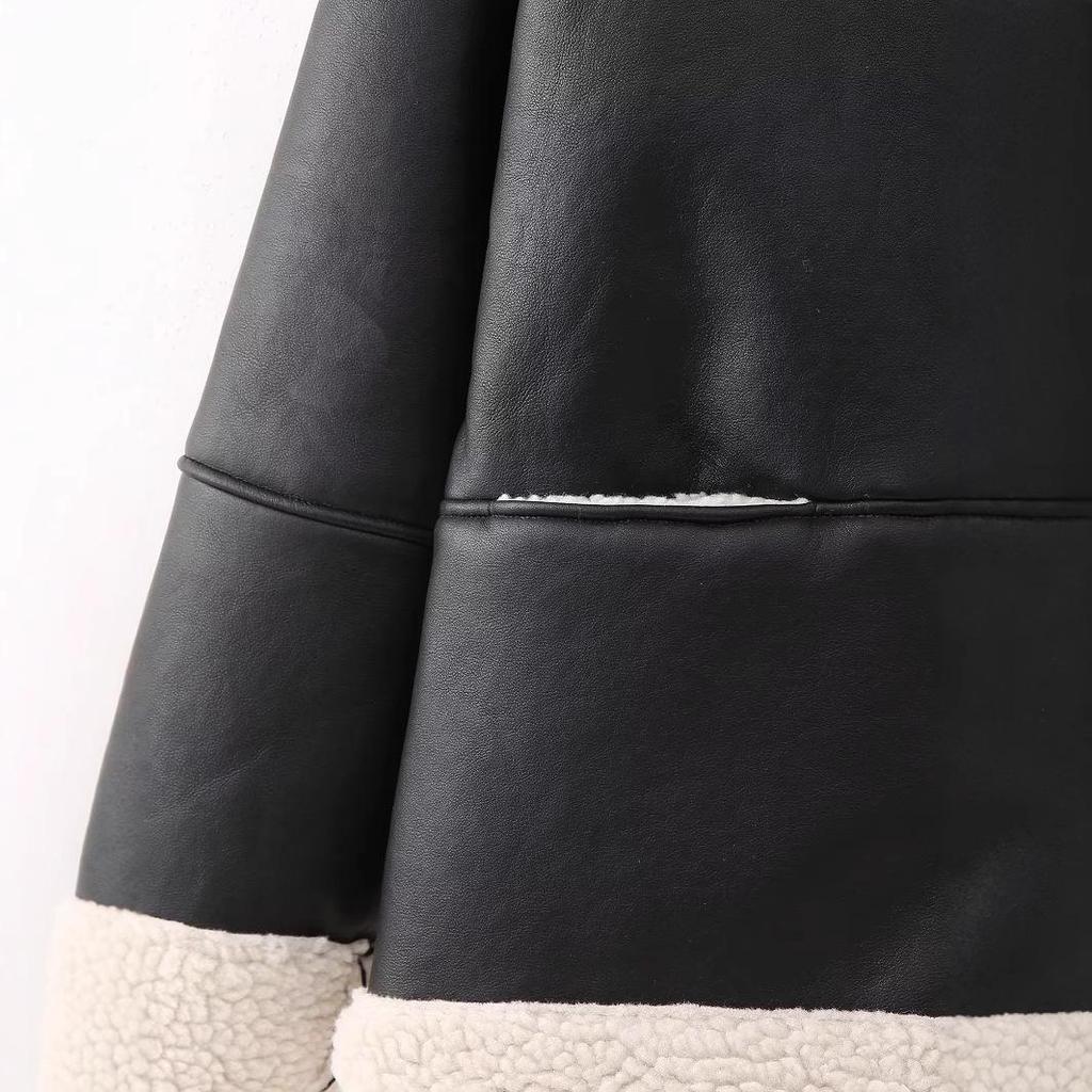 Women's Fleece-lined Faux Fur One-piece Coat - 2024 Autumn/Winter Collection