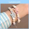 Charming Pink Ceramic Starfish And Shell Beaded Bracelet For Couples And Friends 2024 Summer Trend