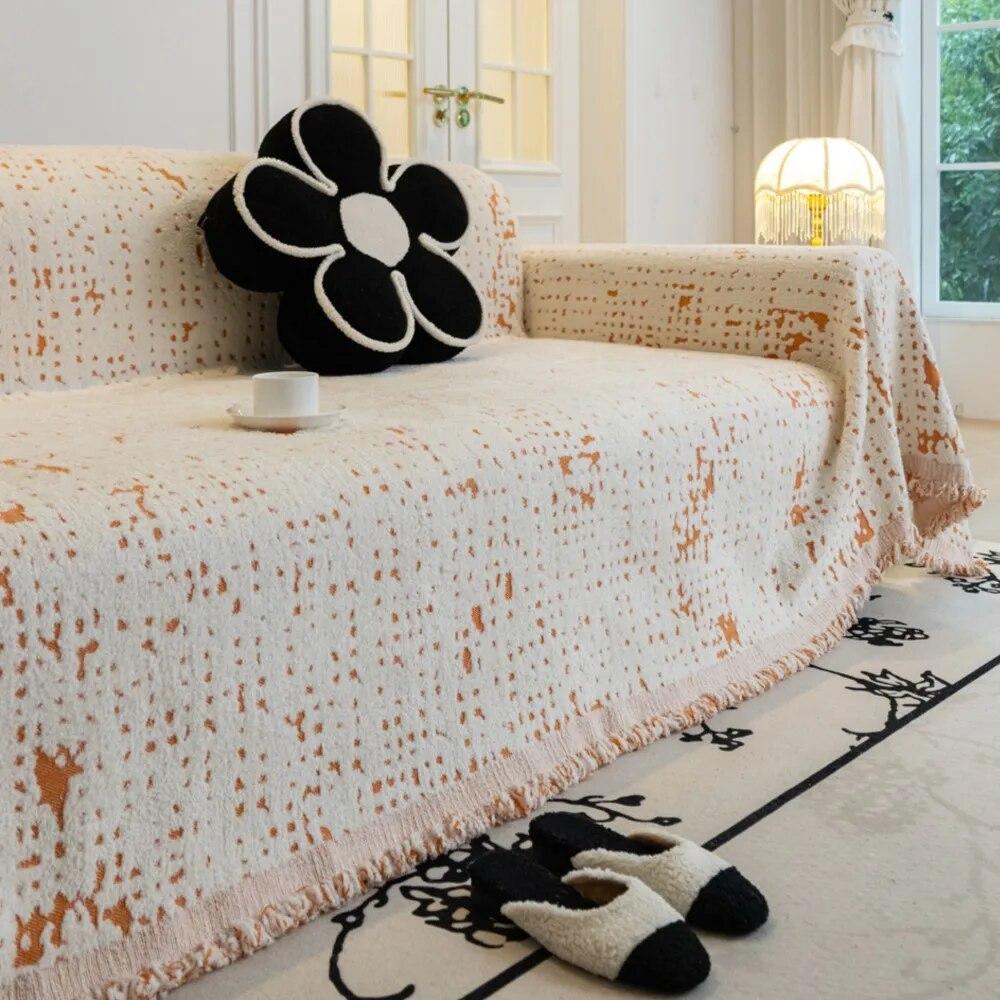 Nordic Throw Blankets for Sofa Bed Single Four Season Plush Sofa Cover Dust Anti-cat Scratch Protection Cover Two-seat Sofa