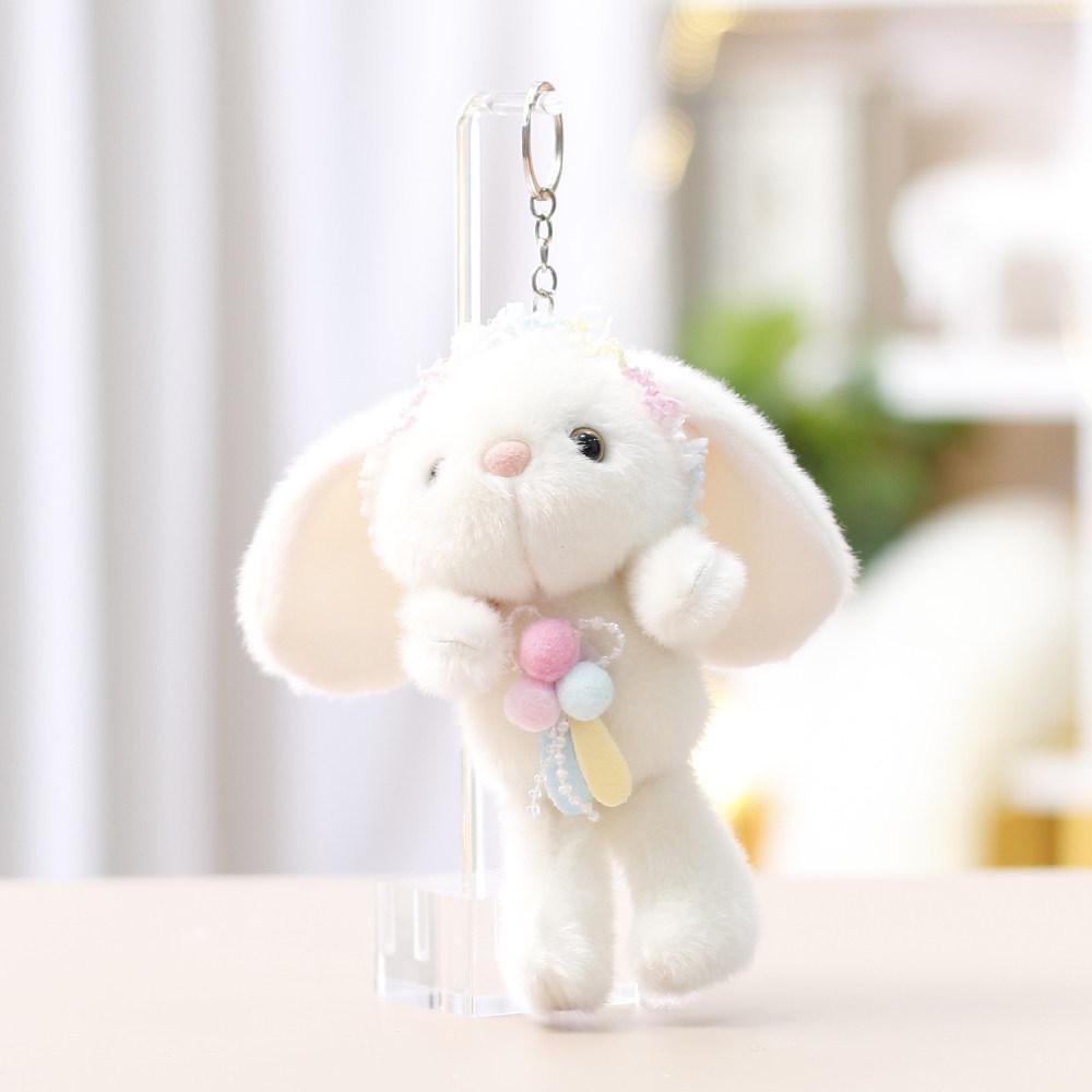 Plush Bunny Toy With Keychain For Gift And Decoration
