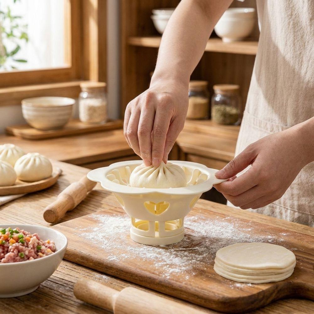 Non-stick Baozi Maker Mold Plastic DIY Pastry Press Flower Dumpling Mold  Breakfast Bun Making