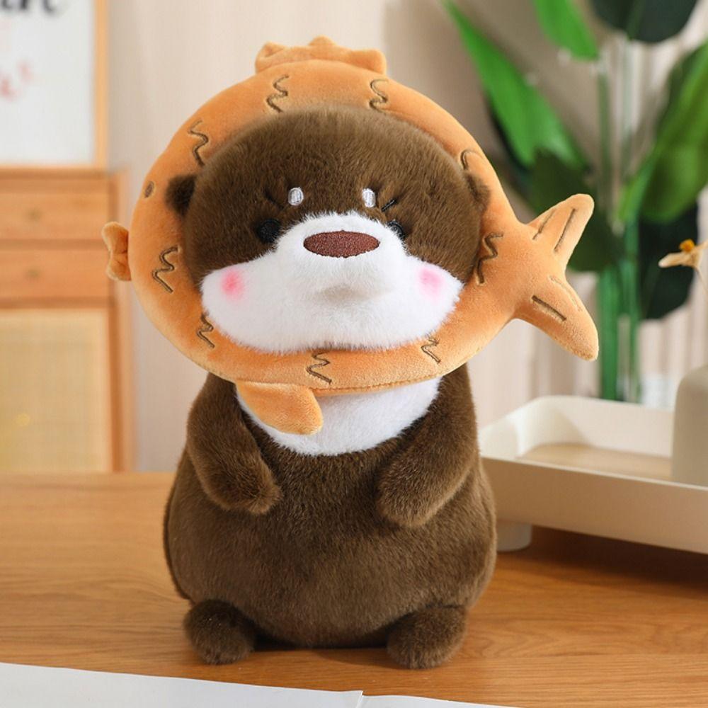 Lovely Design Fruit Otter Doll Soft Material Cartoon Animal Toy Otter Plush Toy  Kids Room