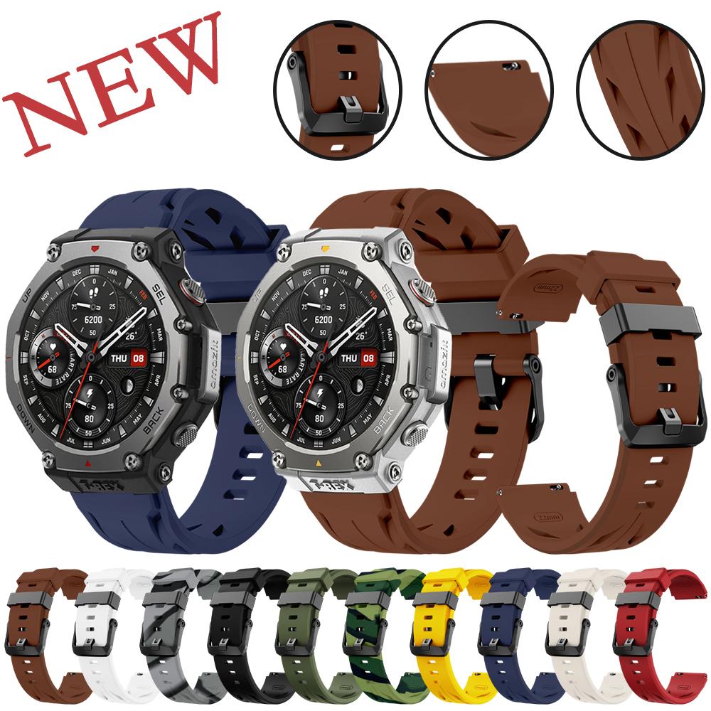 Watch Band for Amazfit T-Rex 3 2 1 Sport Strap Classic Buckle Silicone Wristband for T-Rex 3 2 1 Men Women Accessories Strap