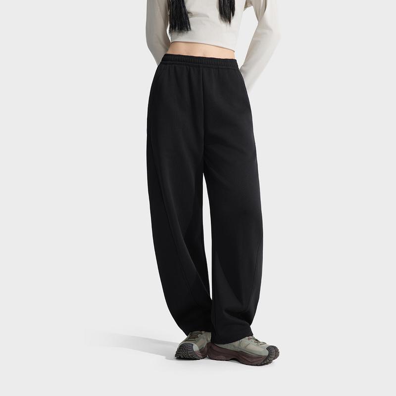 Li Ning Outdoor CF Straight Leg Fleece Lined Warm Reflective Antibacterial Anti-Static Sweatpants Women bottoms AKLV810-5