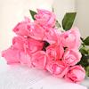 Rose Flower Buds Realistic Faux Silk Roses Bouquets Fake Flower Arrangement