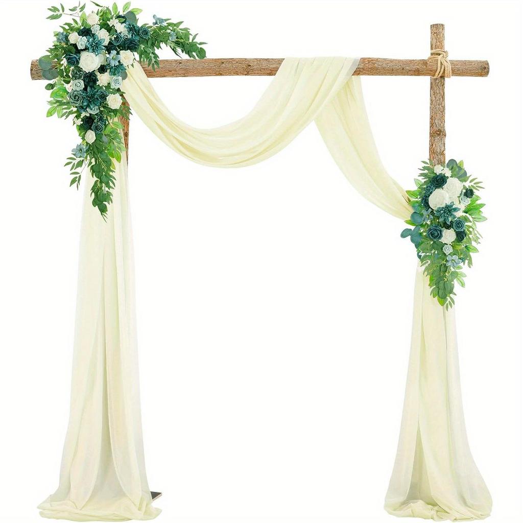 Chiffon Lawn Outdoor Sheer Drapes for Wedding & Festival Archway Decoration