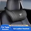Car Leather Headrest Memory Foam Comfort Seat Neck Pillow For Tesla Model 3 Y S X Cybertruck Juguete Roadster Coil Bonina
