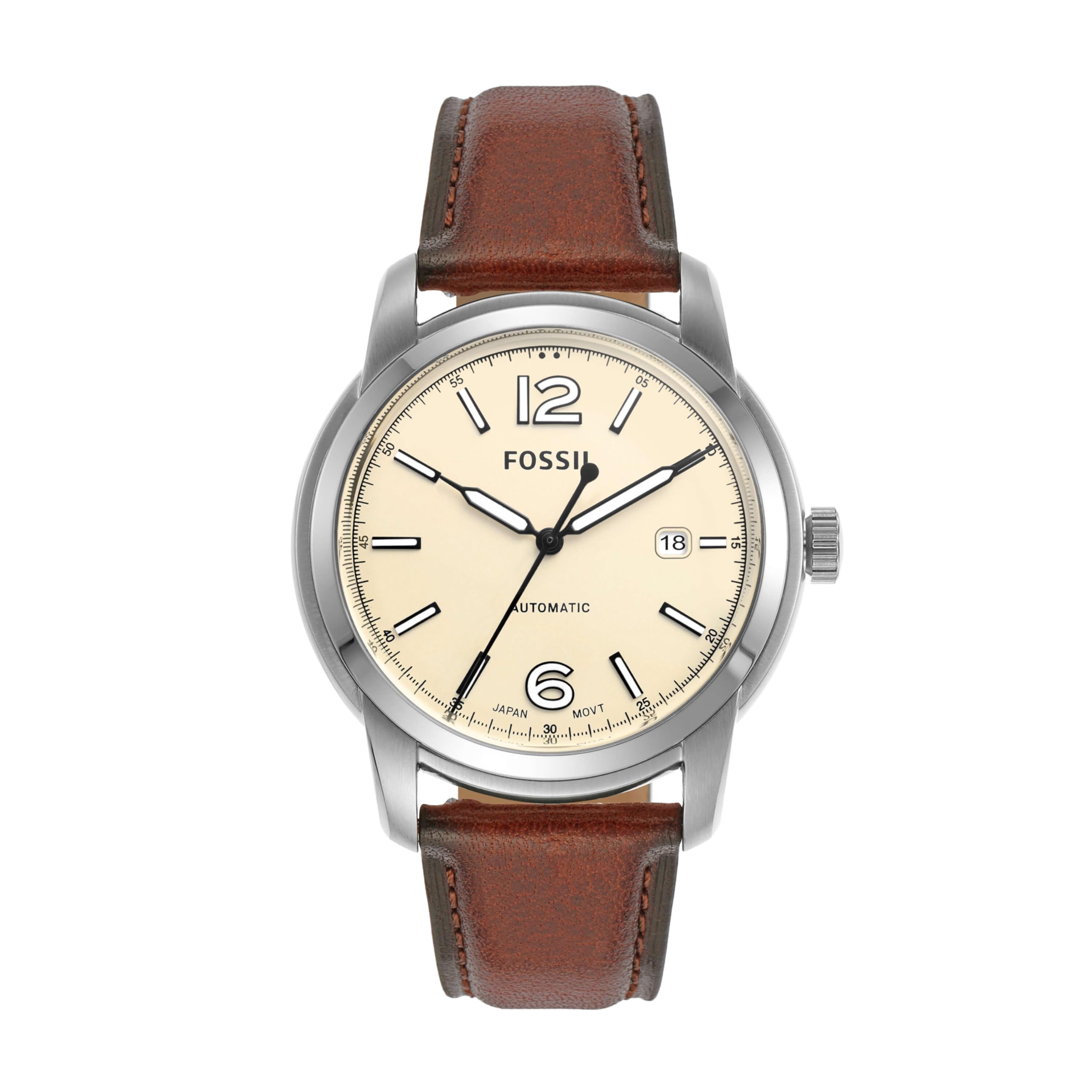 FOSSIL HERITAGE Automatic Brown Watch Eco-Leather коричневый