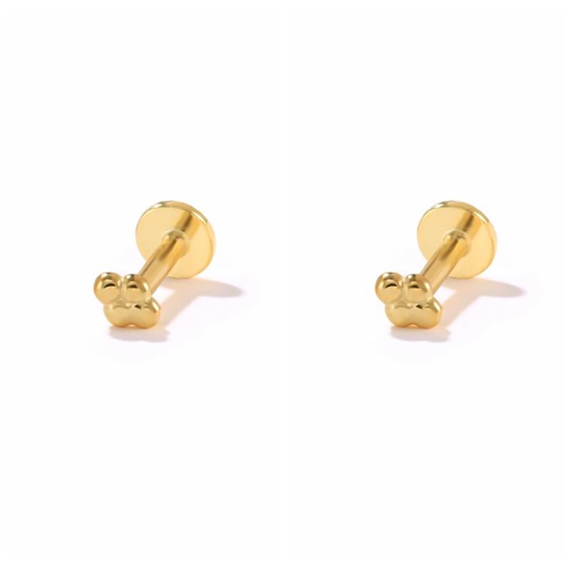 

CANNER 2pcs 925 Silver Zirconia Labret Lip Ring Tragus Cartilage Piercing Stud Earrings for Women Men Earring Jewelry