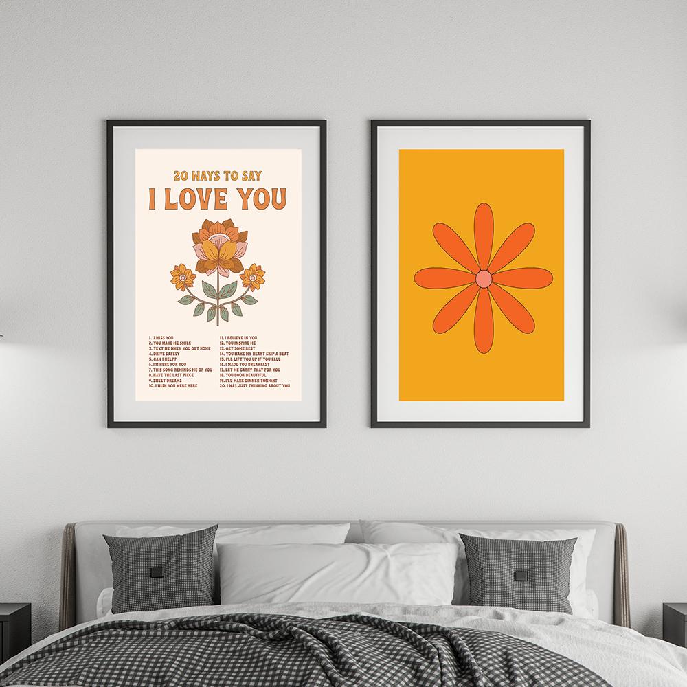 Abstrakte Gänseblümchenblume Kirschvase Poster Küche Essen Butter Kaffee Drucke Wandkunst Leinwandmalerei Dekor Bilder Wohnzimmer