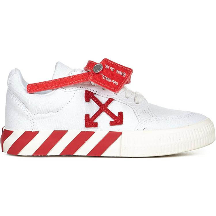 OFF-WHITE Vulc Low White Red (Kids) Kids Sneakers OGIA001F21FAB0010125