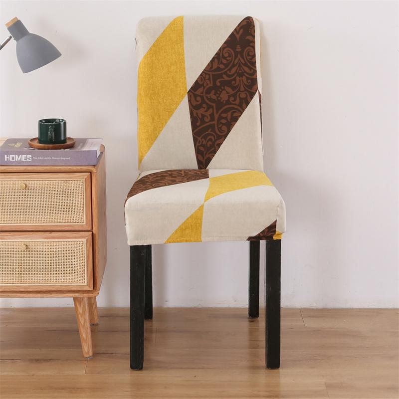 1PC Geometric Chair Cover for Dining Room Elastic Universal Seat Slipcovers for Kitchen Wedding Banquet Housse De Chaise