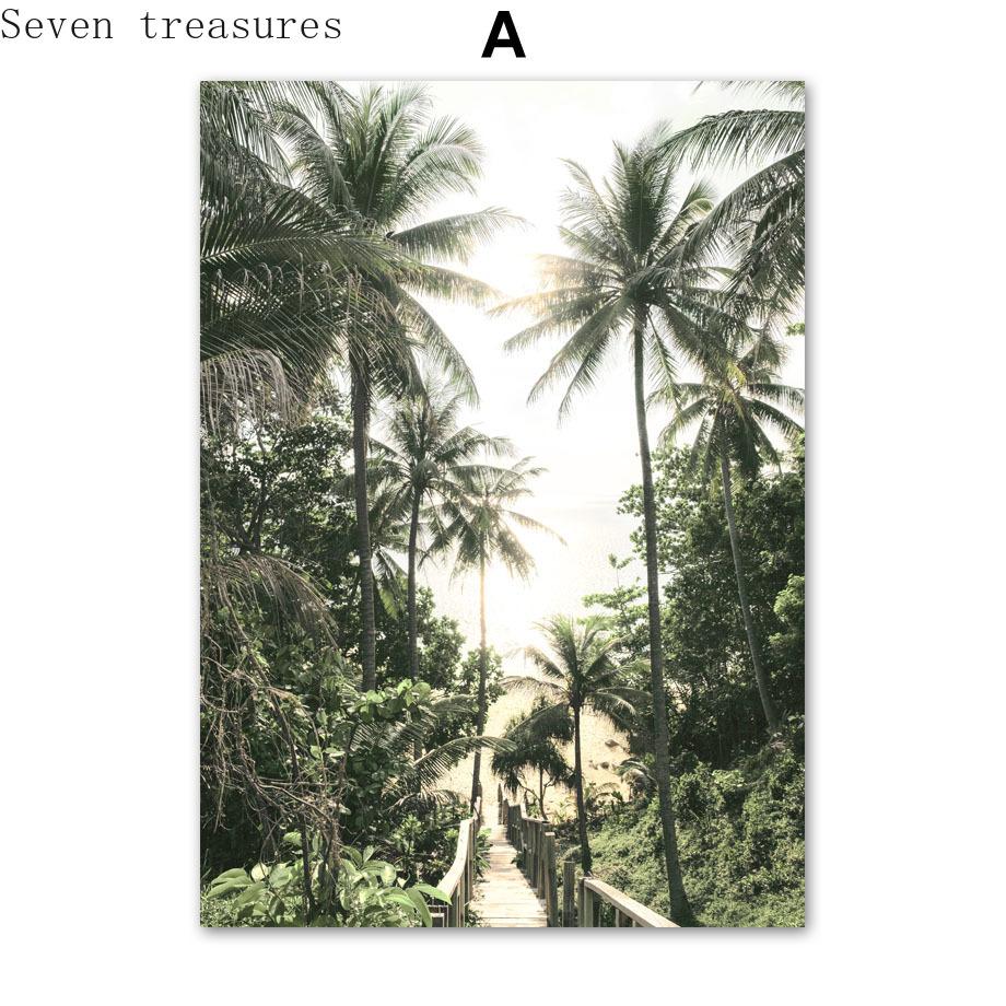 

Nordic Canvas Posters and Prints for Living Room, Palm Leaf Wall Art, Plants Wall Pictures, Bamboo Forest, Succulents, Decorativ 21x30cm No Framed