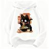 Vintage Ramen Katze Hoodie Manga Kinder Katze Kinder Sweatshirt Niedlicher Kapuzenpullover für Jungen Mädchen Herbst Winter Freizeit Kapuzenpullover