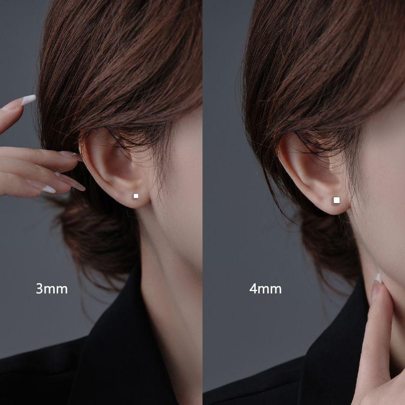 2024 Trendy S925 Silver Square Earrings - Elegant, Minimalist Design for Women